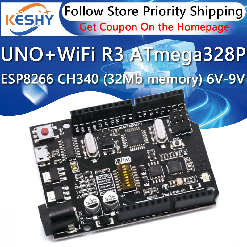 UNO + Wi-Fi R3 ATmega328P + ES – обзор и цена Esp8266 Nodemcu